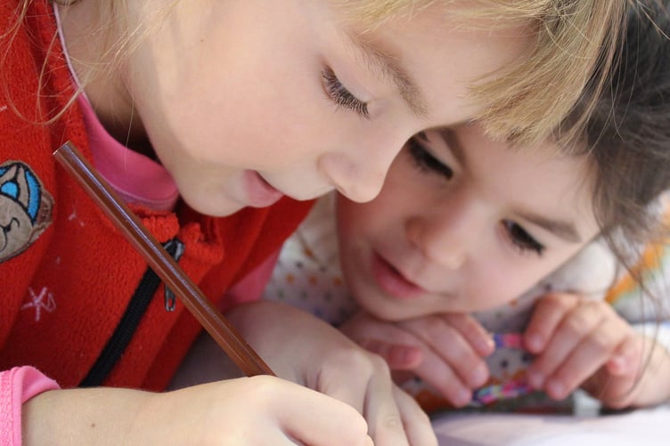 Young children at school.