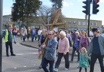 Sun shone on  successful Good  Friday walk and Service