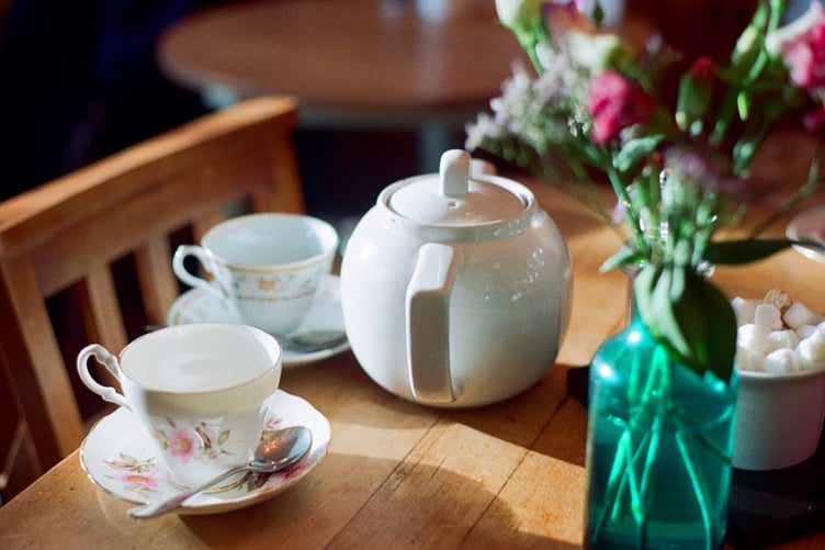 cream tea stock image