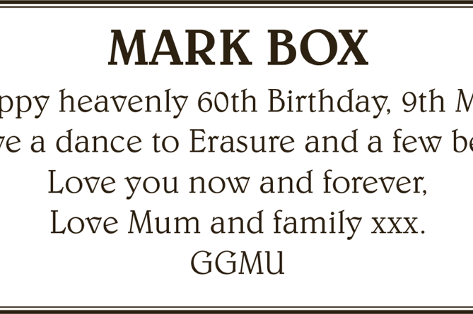 Happy heavenly birthday, Mark. 