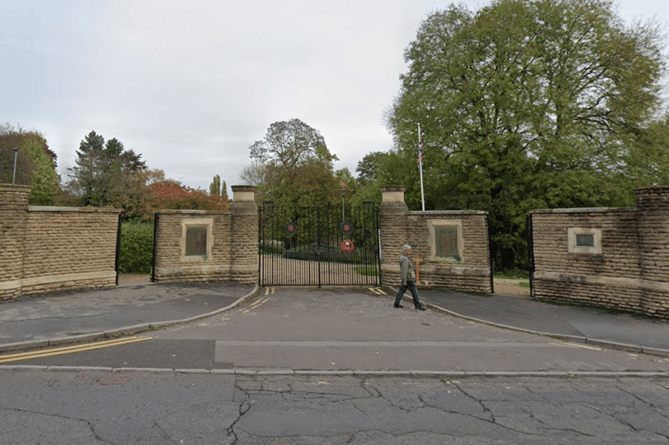 Keynsham Memorial Park gates.