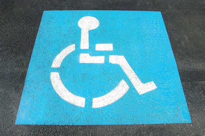 Handicap parking space.