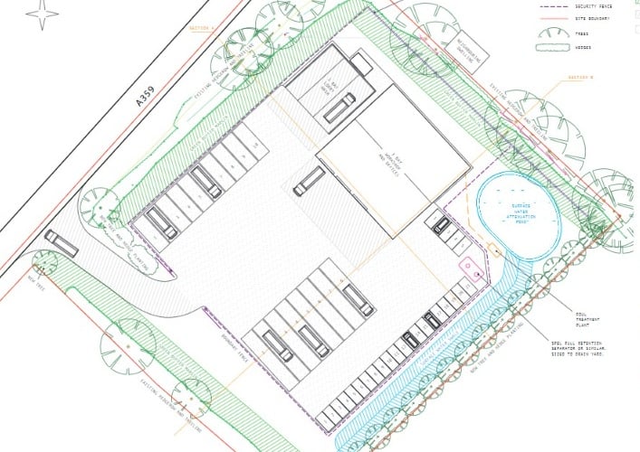 Plans For Hgv Haulage Depot On The A359 Burt\'s Hill In Nunney Catch.
