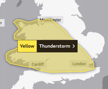 Yellow weather warning issued for South West. 