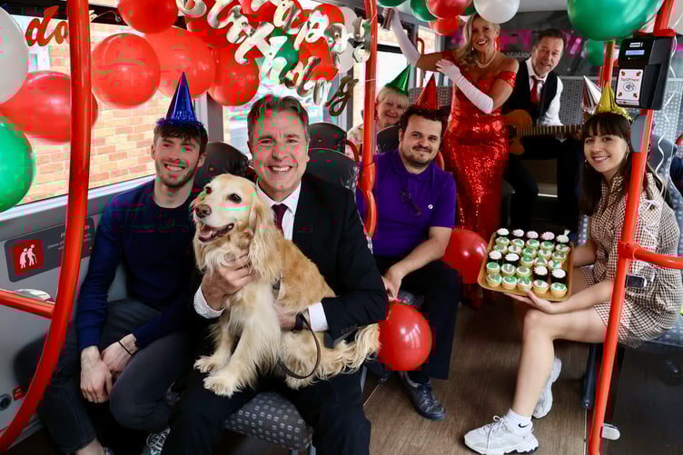 Metro Mayor Dan Norris at the West of England\'s launch of the birthday bus scheme