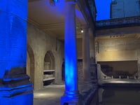 Local landmarks illuminated in NHS blue for health service's 75th