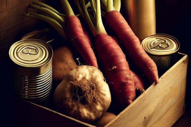 Tinned Food Vegetables stock