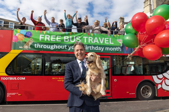 Metro Mayor Dan Norris today marking the start of 'Birthday Buses' with Bath residents