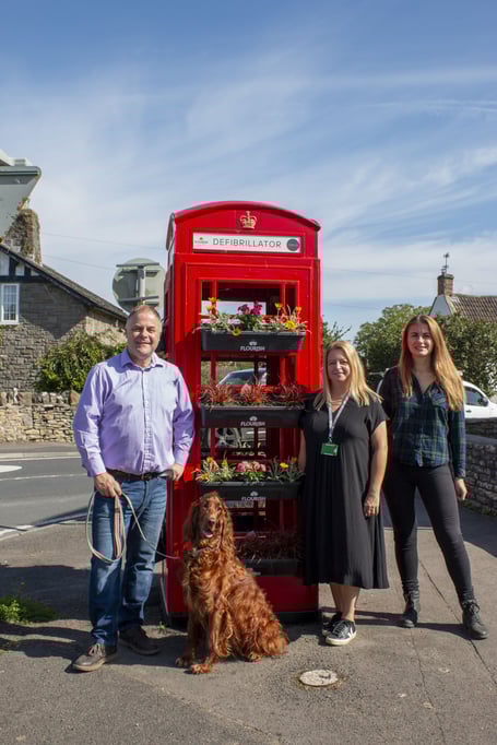 Cllr Jon Godfrey, Chair of Saltford Parish Council, with Anita Bignell, Support Services Director at Mobius Group and Marina Abraham, Marketing & Events Manager at Flourish. 