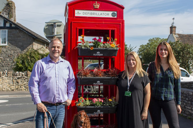 Cllr Jon Godfrey, Chair of Saltford Parish Council, with Anita Bignell, Support Services Director at Mobius Group and Marina Abraham, Marketing & Events Manager at Flourish. 