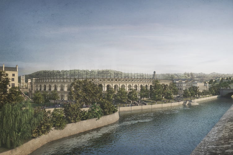 How a colosseum at the Rec could look, as viewed from Orange Grove.