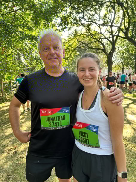   Mr McFarlane and his daughter before the start of the GNR 