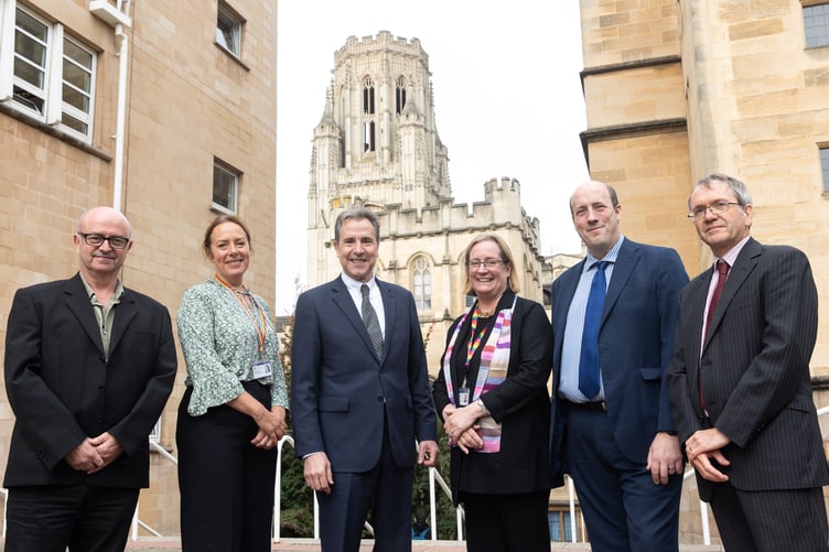 Metro Mayor Dan Norris meets businesses in the West Of England. Dan at Bristol University. October 2023.
