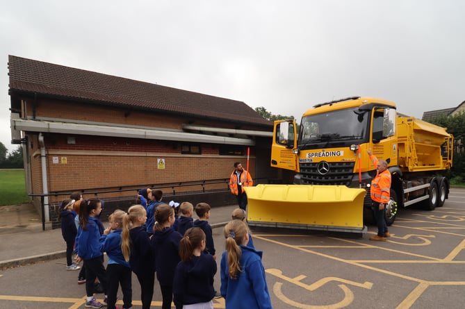 Staff from Bath & North East Somerset Council and VolkerHighways led pupils in a highway safety educational talk.