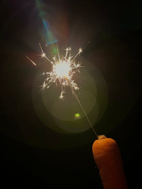 Sparkler in a carrot