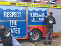 Bath fire crews reveal new water-themed fire engine artwork