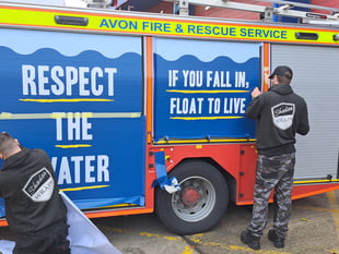 Bath fire crews reveal new water-themed fire engine artwork