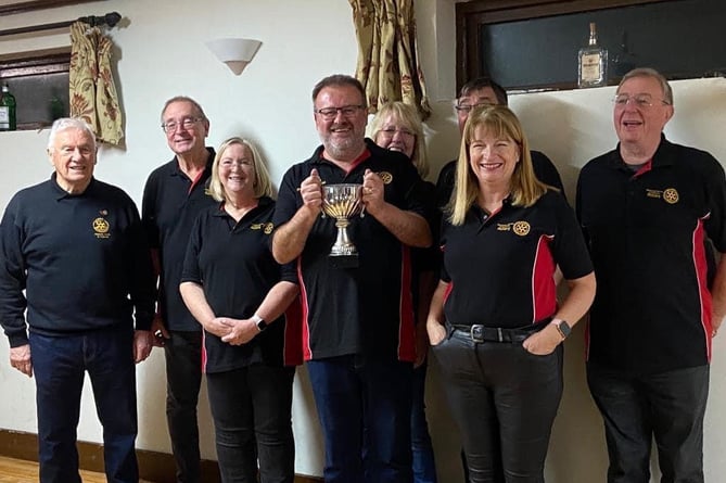 Midsomer Norton and Radstock Rotary Club skittles team.