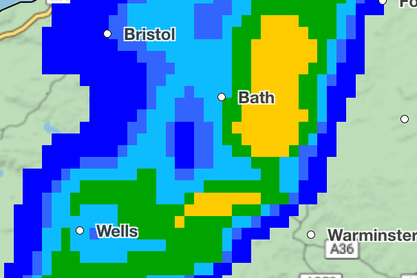 Midsomer Norton rainfall today.