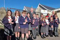 Pupils wearing poppies