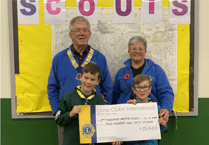 1st Midsoemr Norton Scout group presented with £250