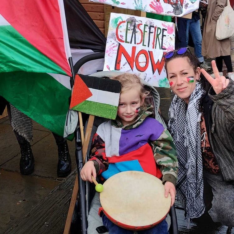 Protestors took to the streets of Bath to protest the war.
