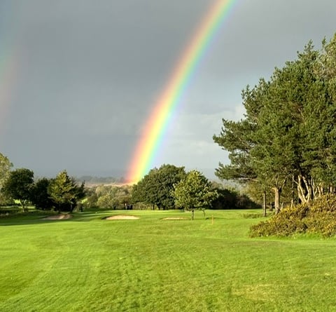 Photo: Another spectacular Rainbow over the Mendip Golf Course.