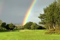 Rainbow lights up Mendip Golf Course on unrelenting day of rain