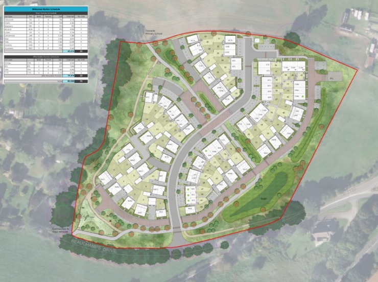 Revised Plans For 75 Homes On Beauchamps Drive In Midsomer Norton.