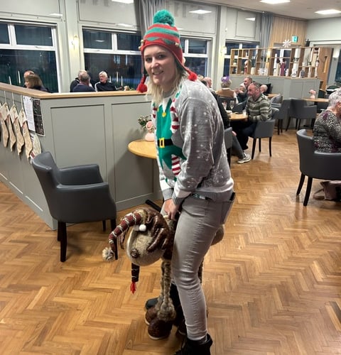 lady Captain Aimee Sawyer at the Mendip Ladies Xmas Lunch.