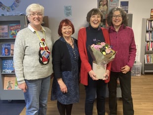 Paulton Library volunteers thank Kathleen for hardwork