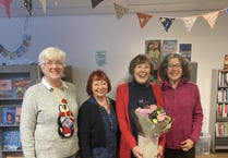 Paulton Library volunteers thank Kathleen for hardwork