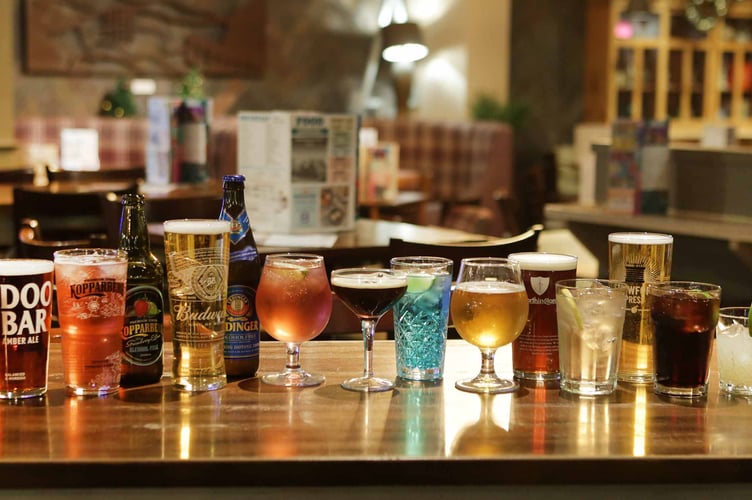 Some of the drinks included in a January sale in Wetherspoon's Duke of Wellington pub, Minehead.