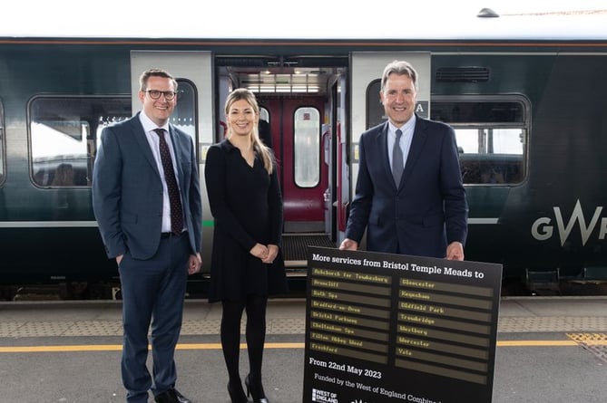 Mayor Dan Norris launching 30-minute trains on the Bristol-Gloucester, and Bristol-Westbury lines in May 2023