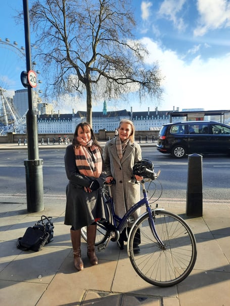 Wera Hobhouse MP and Emily Cherry, CEO of The Bikeability Trust