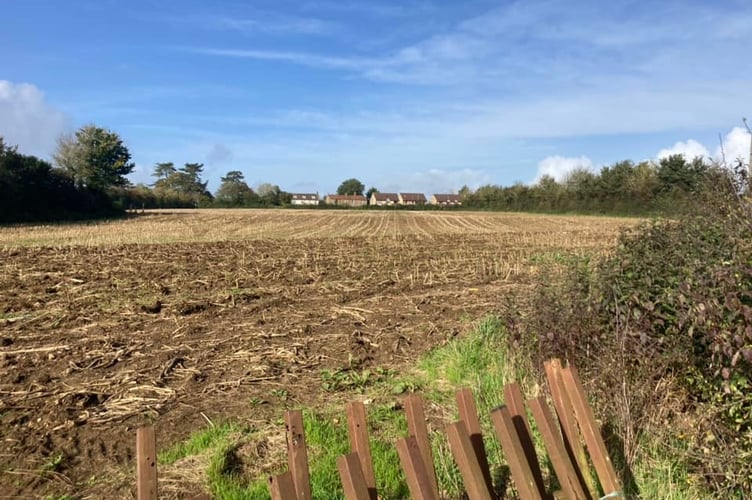 Planned site of 104 homes on the B3092 The Mount in Frome.