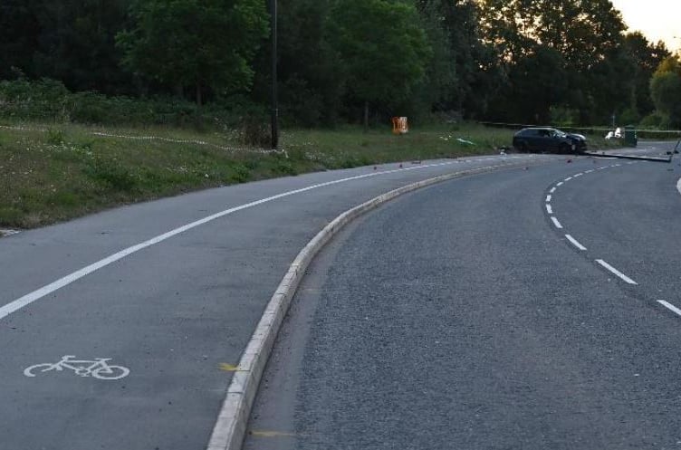 Airport Road collision scene following death of Zac Betty.
