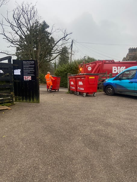 The bins by the canal at Bathampton are collected for the last time on Monday March 11 