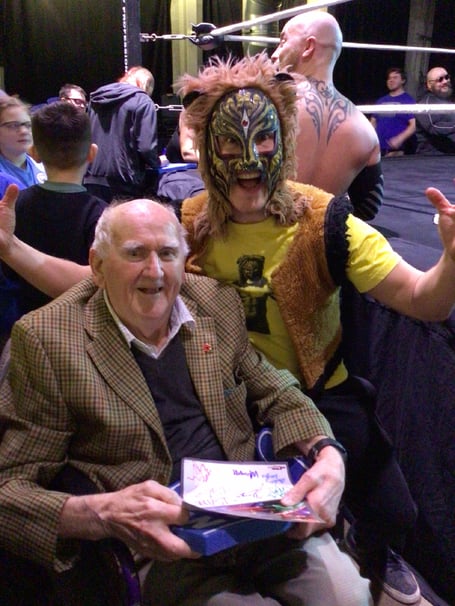 Roy's wish to see a wrestling match was granted