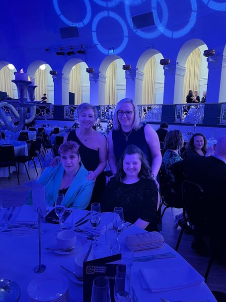 Bev Craney, Michelle Gibbs and Sarah and Emily at the Awards evening.