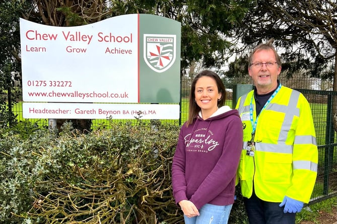 Ayesha Ahmed-Mendoza from Compton Martin business Black2Nature and Mike Burns of NICU Support at Chew Valley School.