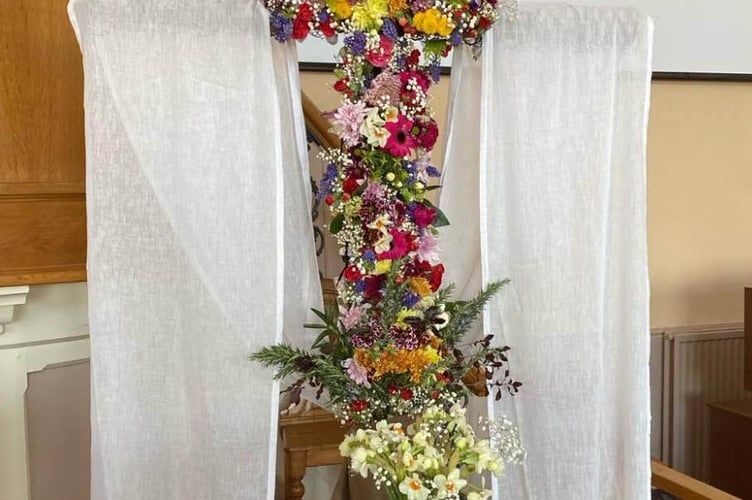 Paulton Methodist Church Easter cross