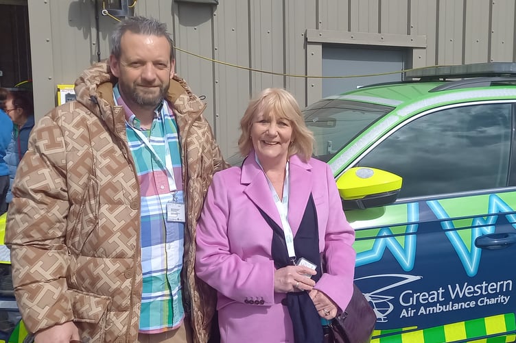 Cllr Karen Walker and Cllr Gavin Heathcote at the Great Western Ambulance Charity HQ in Bristol last week.