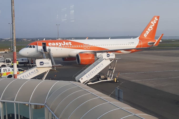 The easyJet plane at Ronaldsway