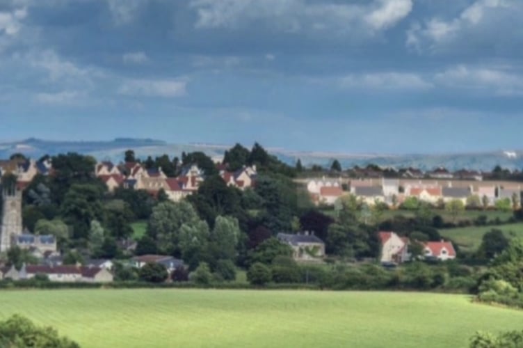 Composite view of Norton St Philip, including the proposed homes on Mackley Lane (Norton St Philip Parish Council + Lochailort Investments) 
