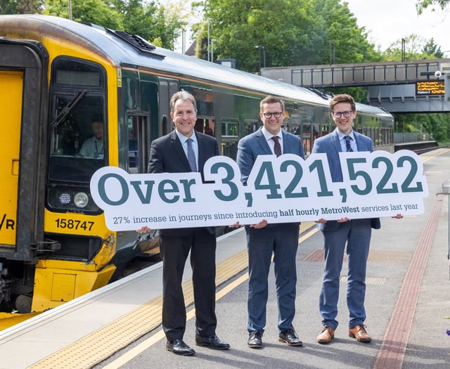 Half-hourly train services rack up 3.4 million journeys in one year