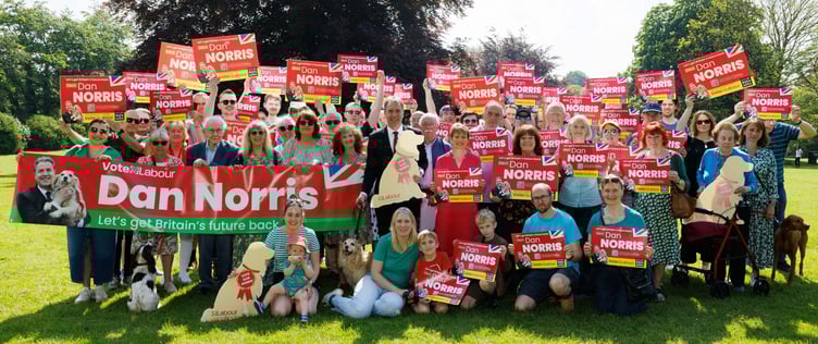 Dan Norris with supporters launching his general election campaign (Dan Norris)