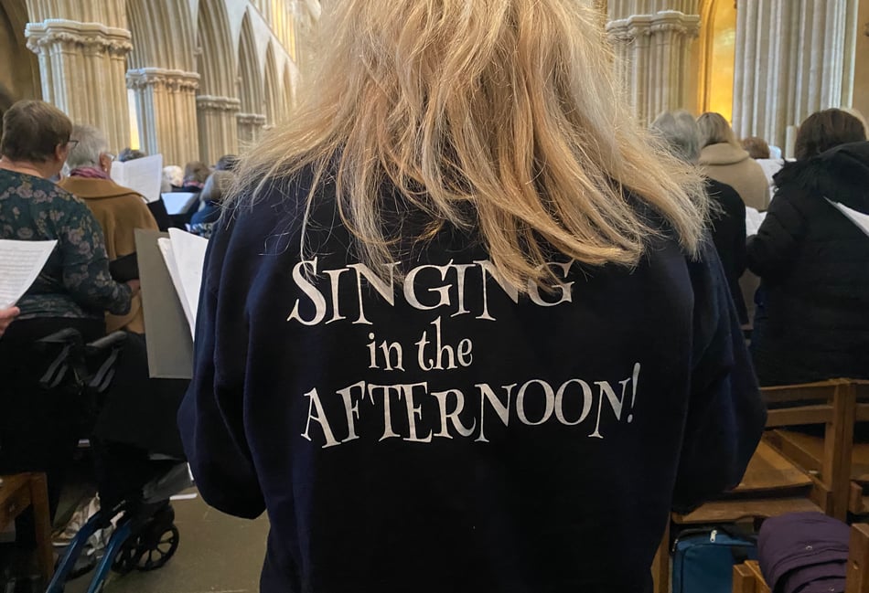 Good Afternoon Choir members sing for their chosen charity