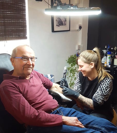 Somer Valley FM’s Rob Bayly at Lucid Shadow tattoo