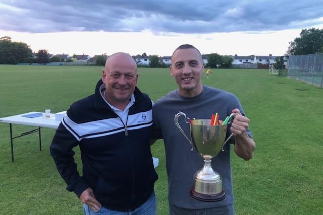 Pele Sobers, Supporters' Player of the Year, with Steve Lockyer